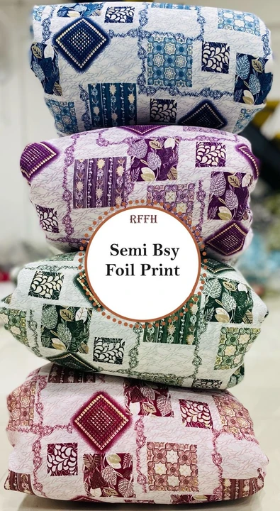 Semi Bsy Foil Print 58’’ Width  uploaded by Rakshit Fashion Fabrics Hub on 10/16/2023