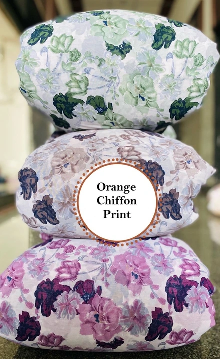 Orange Chiffon Print 58’’ Width  uploaded by business on 10/16/2023