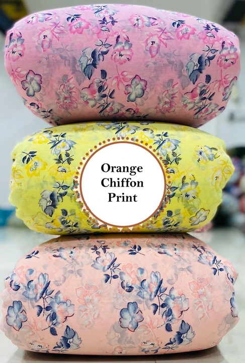 Orange Chiffon Print 58’’ Width  uploaded by Rakshit Fashion Fabrics Hub on 10/16/2023