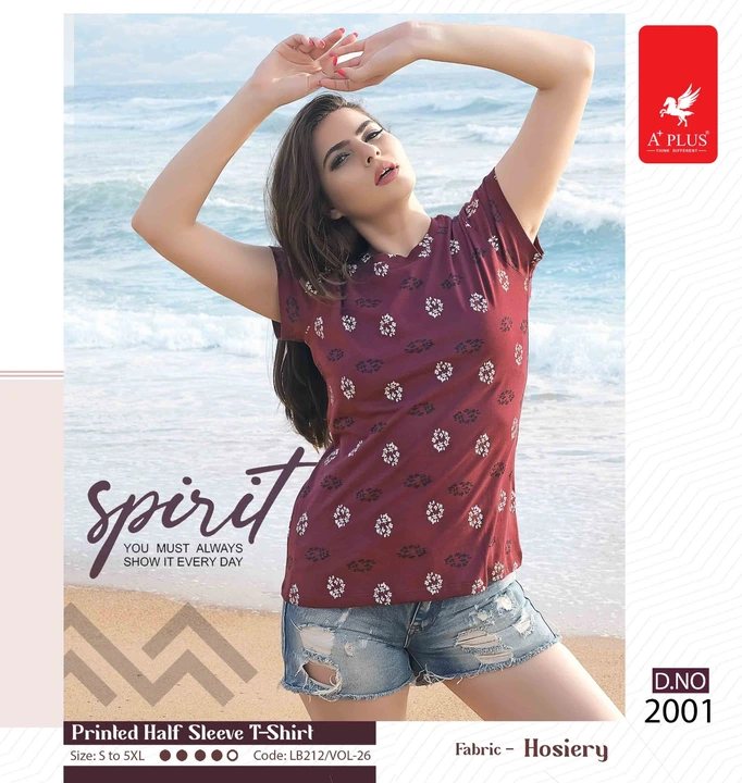 A PLUS Ladies Printed T-shirt  uploaded by Maharashtra trading company on 10/16/2023