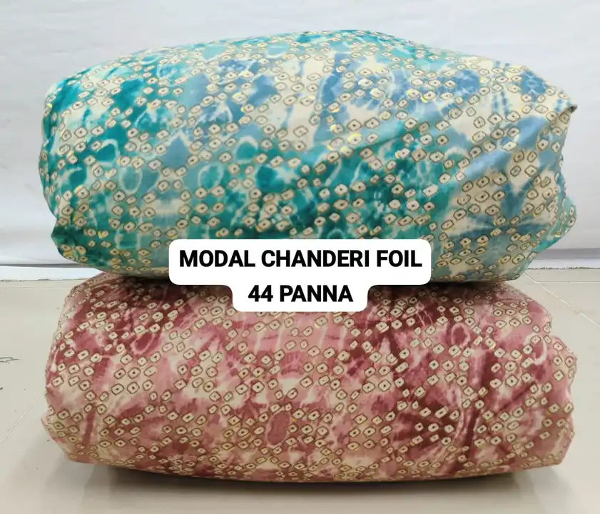Modal Chanderi Foil Print 44’’ Width  uploaded by Rakshit Fashion Fabrics Hub on 10/16/2023