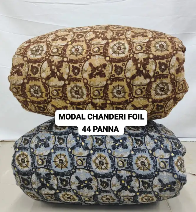 Modal Chanderi Foil Print 44’’ Width  uploaded by Rakshit Fashion Fabrics Hub on 10/16/2023