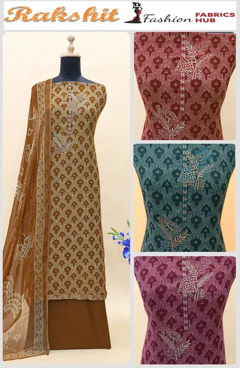 Pashmina Woollen Suit uploaded by Rakshit Fashion Fabrics Hub on 10/16/2023