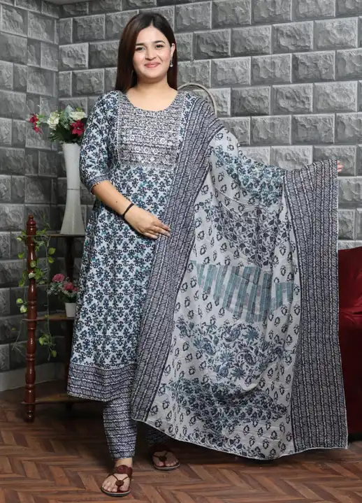 BOUTIQUE PURE COTTON FROCK PENT WITH DUPATTA SET uploaded by business on 10/16/2023