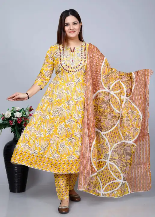 BOUTIQUE PURE COTTON FROCK PENT WITH DUPATTA SET uploaded by business on 10/16/2023