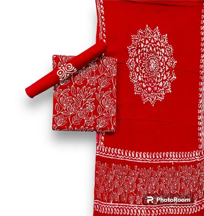 Wax Batik Hand Block Printed Unstitched Dress Material Suits uploaded by Batik print suits on 10/16/2023