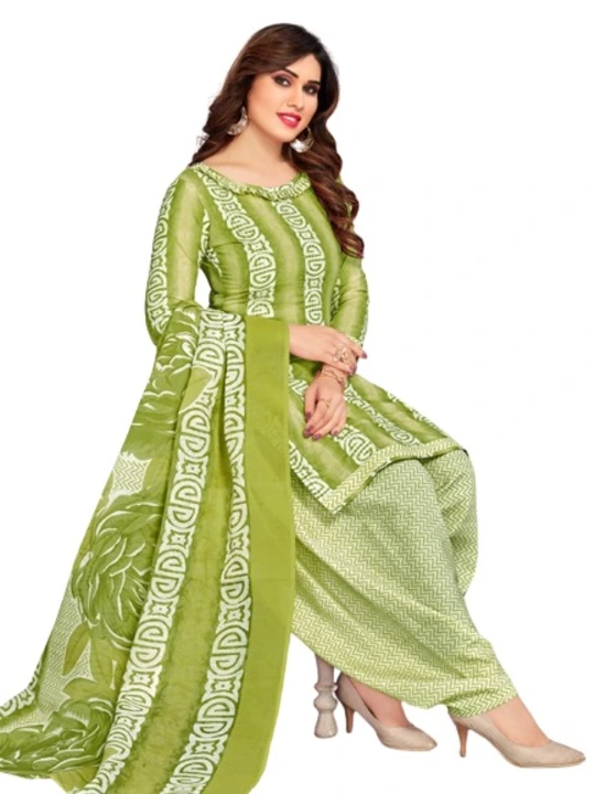 Post image This beautiful look Sequins COTTON suit/salwar Dress Material and with Printed work comes along with bottom and dupatta makes it appear more adorning. You can buy this suit for casual wear, festival, parties, and office wear. Get unstitched suit and stitch according your comfortness. When you will wear it looks beautiful. TOP FABRIC: COTTON, BOTTOM FABRIC: COTTON, DUPATTA FABRIC: COTTON, TOP FABRIC: 2.25, BOTTOM FABRIC: 2.40, DUPATTA FABRIC:2.10, and Wash with only hands.