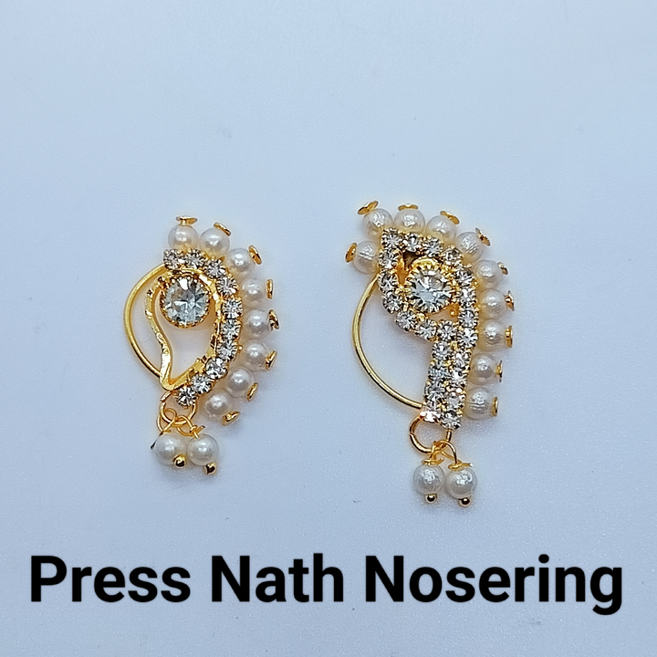Beautiful press nath nose pin  combo uploaded by Happiness Delivery on 10/16/2023