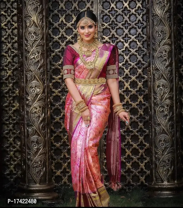 Beautiful Lichi Silk Jacquard Saree With Blouse  uploaded by R M online shop  on 10/17/2023