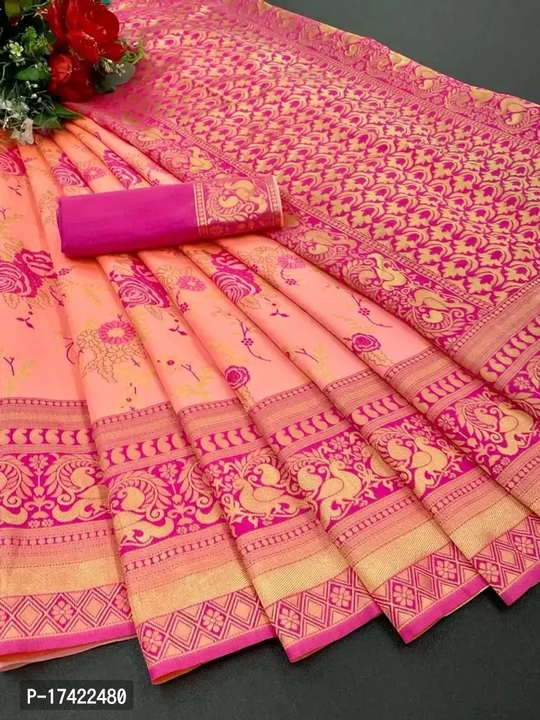 Beautiful Lichi Silk Jacquard Saree With Blouse  uploaded by R M online shop  on 10/17/2023