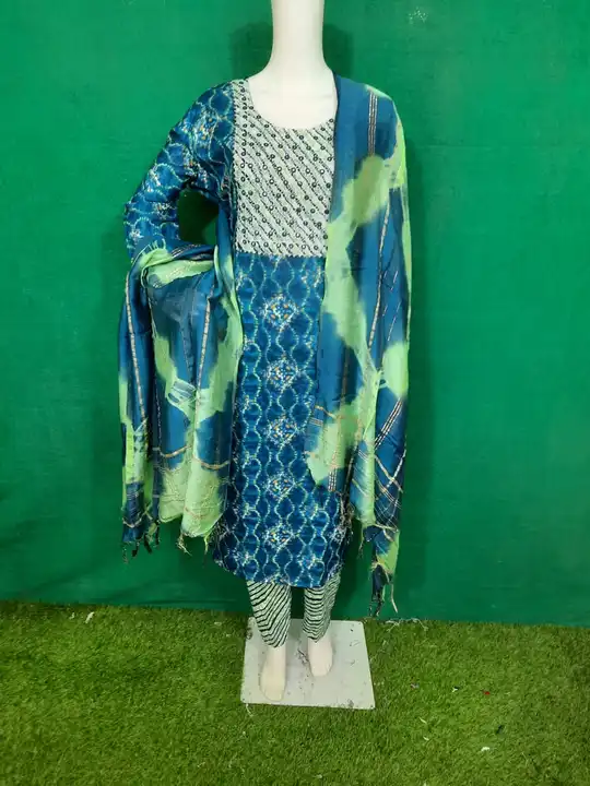 Kurti with Pant Dupatta 3 Piece set  uploaded by business on 10/17/2023