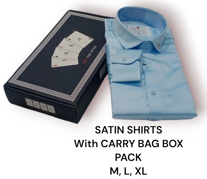 ♦️♣️1KKA♥️♠️ EXCLUSIVEB SATIN SOLID BOX  PACKING SHIRTS FOR MEN uploaded by Kushal Jeans, Indore on 10/17/2023