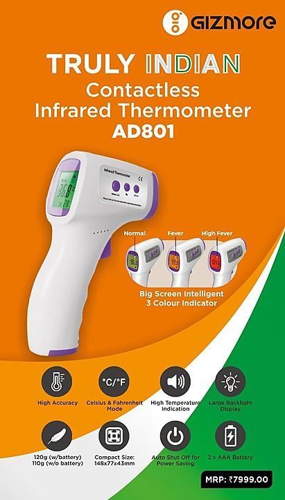 Gizmore Made in India Thermometer available now  uploaded by Zazz Technology connect  on 7/17/2020
