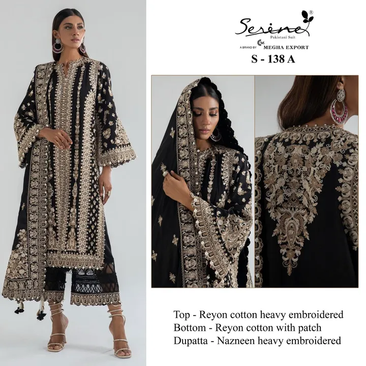 Reyon cotton heavy embroidery suit uploaded by business on 10/18/2023