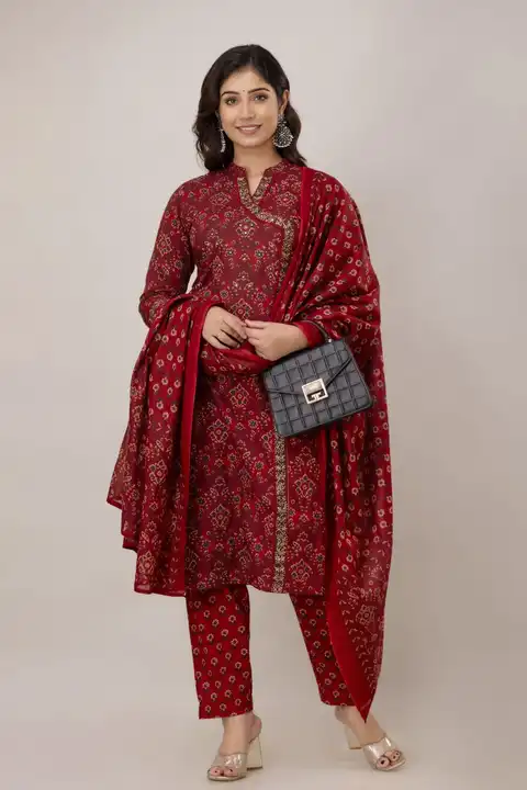 Jaipuri premium cotton -60-60 Kurta pant dupatta  uploaded by Kabir Fashion World on 10/18/2023