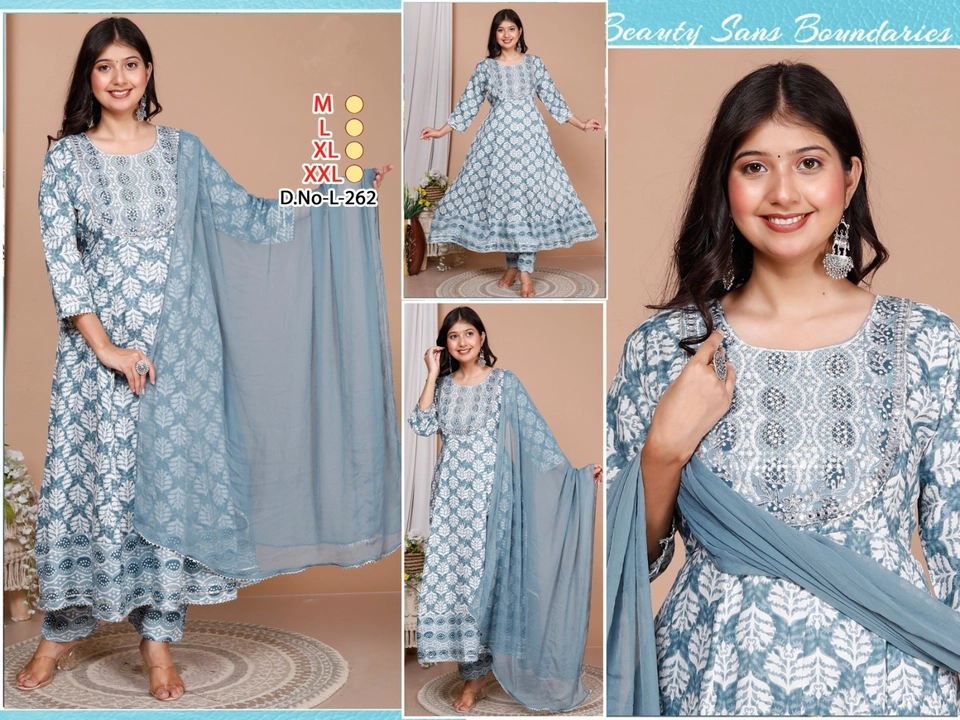 Rayon Frock Kurti with Pant , Dupatta uploaded by business on 10/18/2023