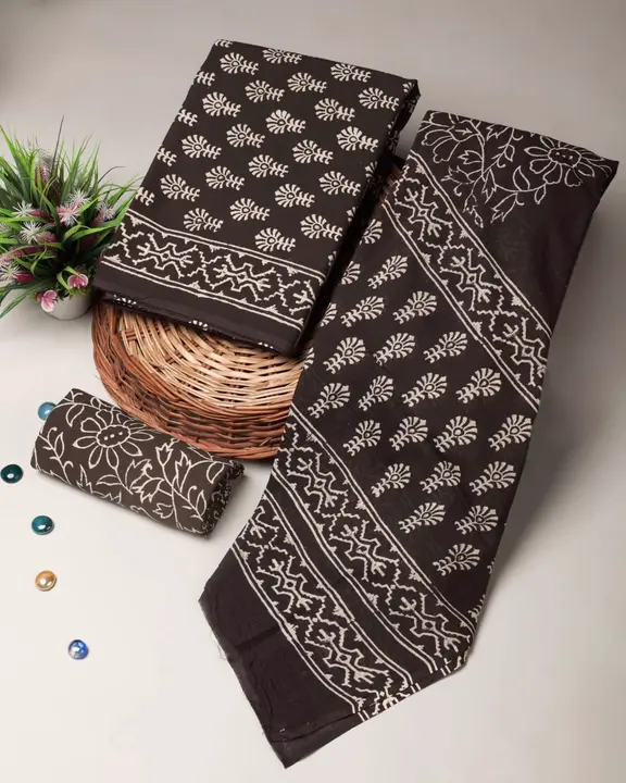 Bagru Hand block printed pure cotton suit with mulmul duptta  uploaded by business on 10/18/2023