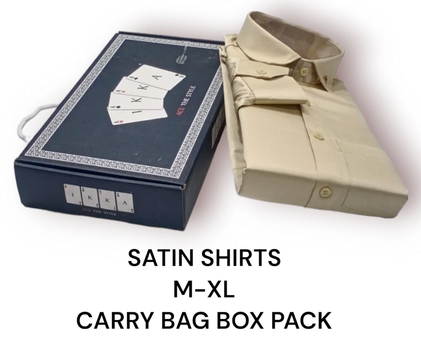 ♦️♣️1KKA♥️♠️ EXCLUSIVE SATIN SOLID BOX PACKING SHIRTS FOR MEN uploaded by Kushal Jeans, Indore on 10/18/2023
