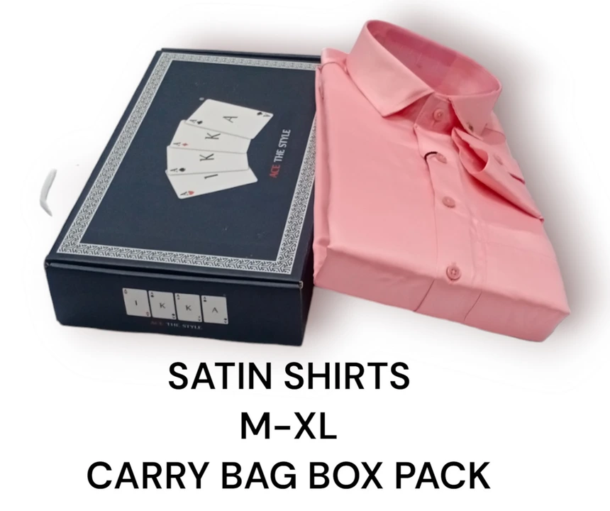 ♦️♣️1KKA♥️♠️ EXCLUSIVE SATIN SOLID BOX PACKING SHIRTS FOR MEN uploaded by Kushal Jeans, Indore on 10/18/2023