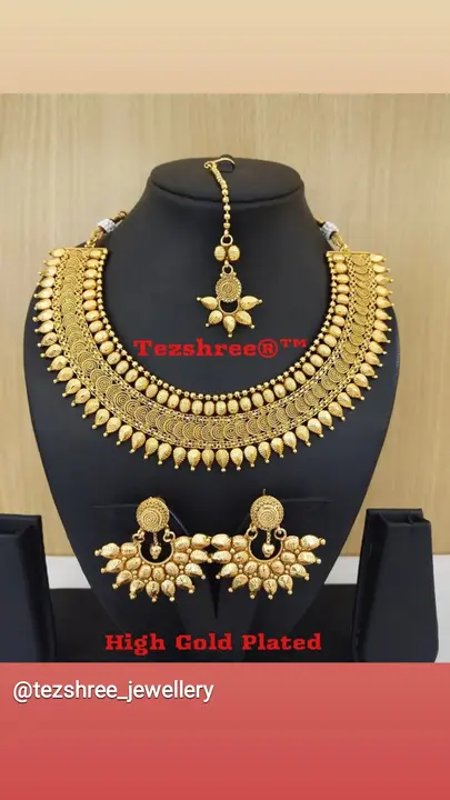 South Indian Style High Gold Plated Wedding Jewellery Premium Quality Wholesale Shop  uploaded by Tezshree on 10/18/2023