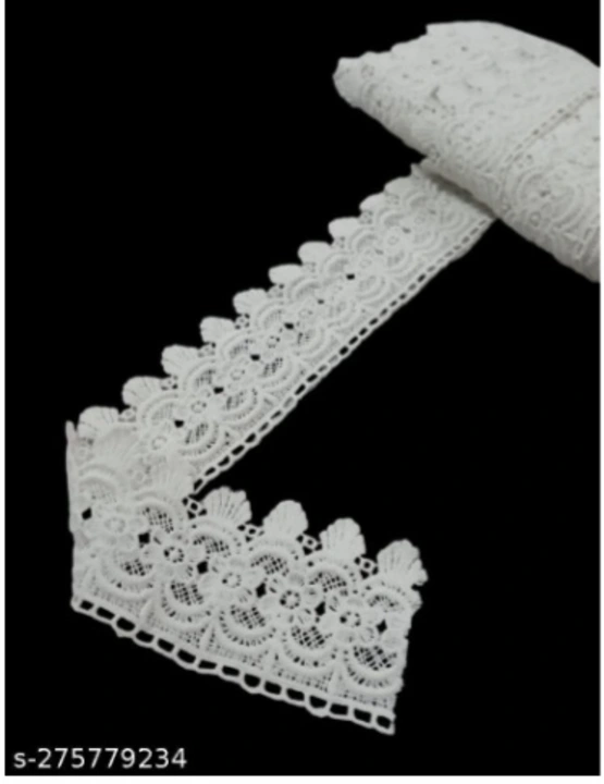 Embroidery polyster lace for cloths per mtr uploaded by Aadishakti enterprises on 10/19/2023