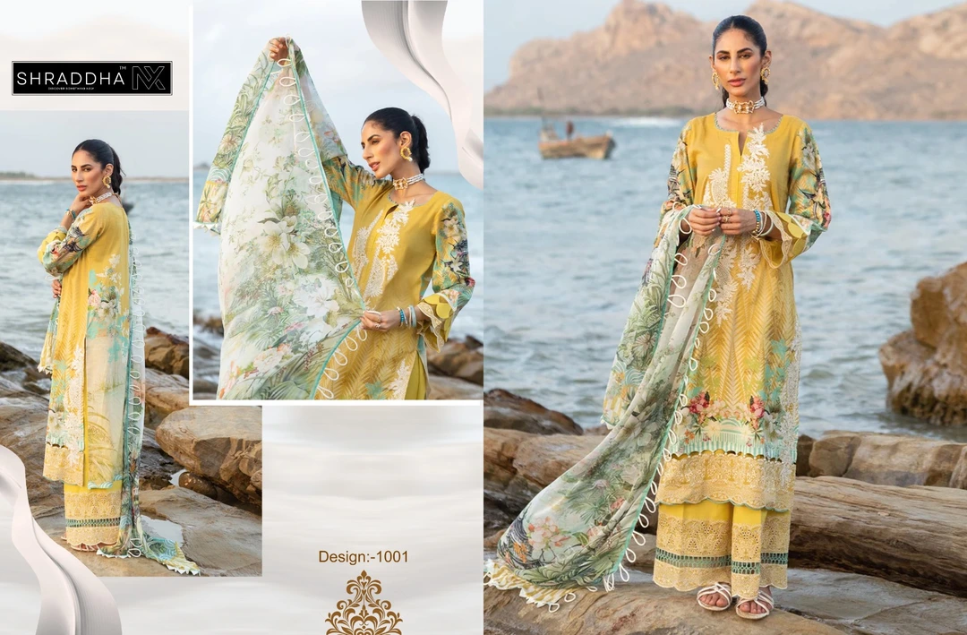 Maghul Pakistani Patch Work Suit Material Three Piece  uploaded by Zuberiya Global on 10/19/2023