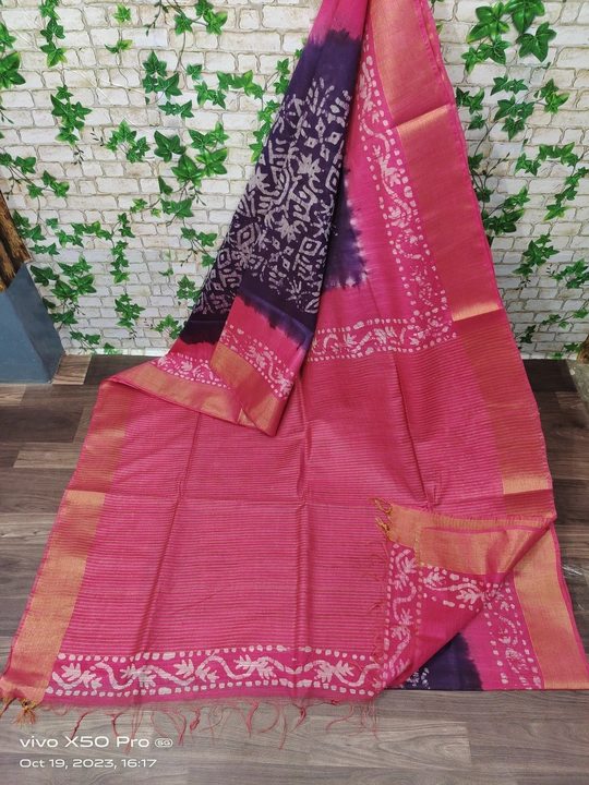 Kota silk hand batik print saree best quality available  uploaded by business on 10/19/2023