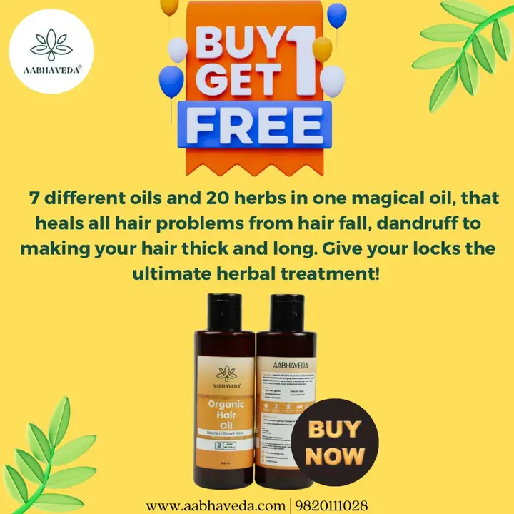 Post image On Organic Hair oil Buy 1 Get One Free offer. If want Hair Mask free will provide that also