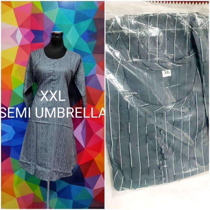Umbrella cut Rayon kurtis at wholesale price.for orders and updatess://wa.me/message/YWKMCTRZEO  uploaded by Sree Fashion  on 3/23/2021