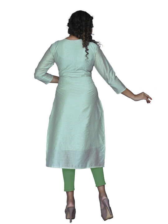 Light Pista Embroidered Kurti uploaded by Abhi's Creation on 10/20/2023