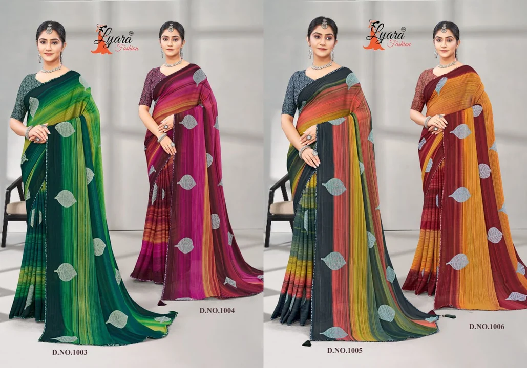 Post image FULJHADI LFC

FABRIC - SAFFRON with Fancy DIGITAL PIPING border with digital  blouse  And Jari concept
Net RATE NO LESS
6 PCS PER SET
RATE-515
Length : 6.30 mtr

8347883458