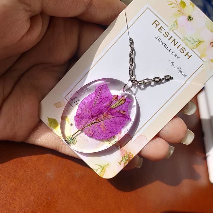 Real Bougainville Pendant uploaded by Resinish Jewellery on 3/23/2021