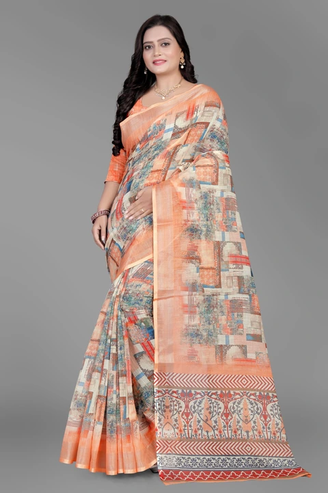 Cotton printed saree  uploaded by business on 10/22/2023