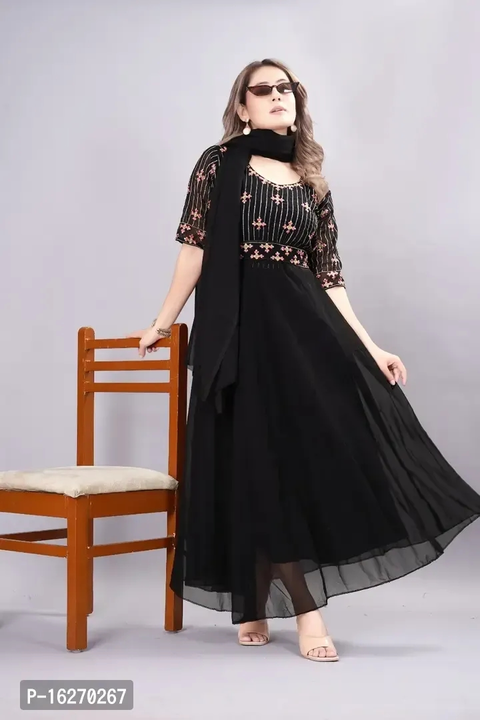 Attractive Georgette Gowns for Women With Dupatta  Ethnic Belt uploaded by R M online shop  on 10/22/2023