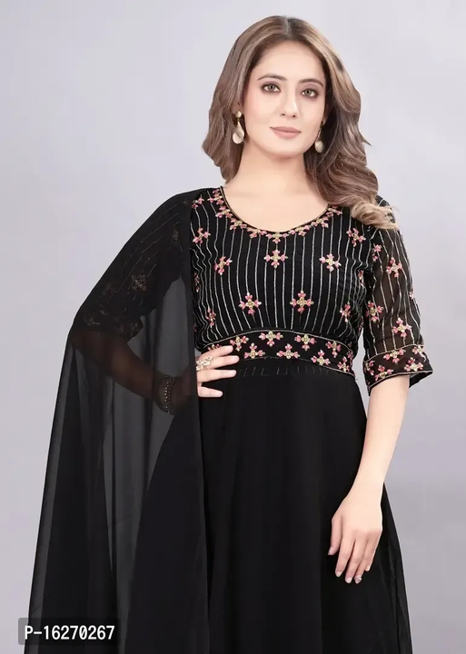 Attractive Georgette Gowns for Women With Dupatta  Ethnic Belt uploaded by business on 10/22/2023