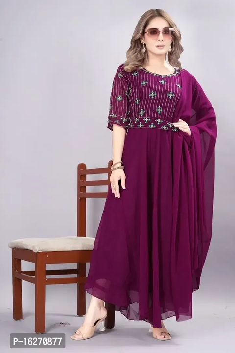 Attractive Georgette Gowns for Women With Dupatta  Ethnic Belt uploaded by R M online shop  on 10/22/2023