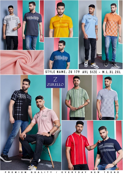 ZURELLO Men's T-shirt Collar HS  uploaded by business on 10/22/2023
