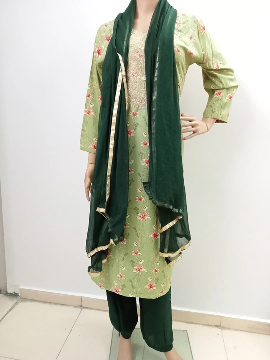 Exclusive Designer kurta set with dupatta in heavy qawality febric REON14kg foil printed (3 pice) uploaded by Utsav Kurti House on 10/22/2023