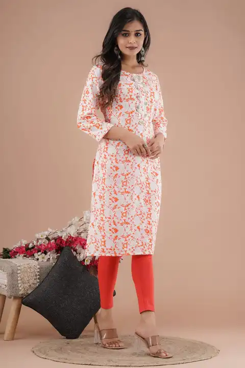 PINK LEAF KURTI  uploaded by SatchitaAnand on 10/22/2023