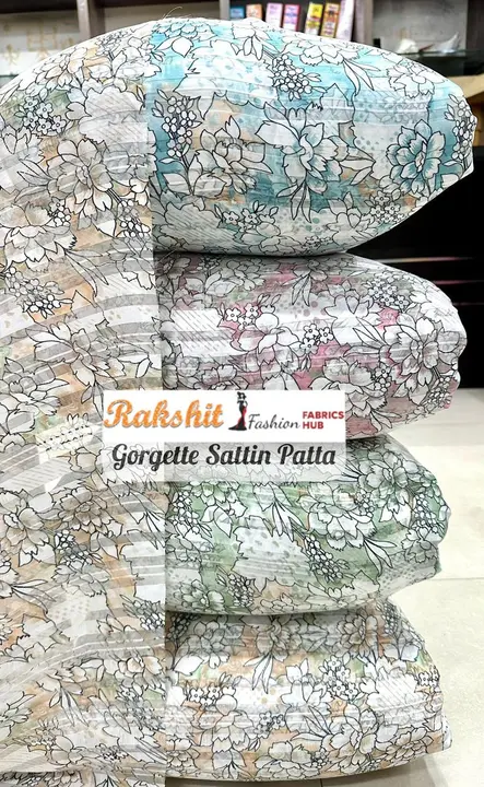 Georgette Satin Jari Print 58’’ Width  uploaded by Rakshit Fashion Fabrics Hub on 10/23/2023