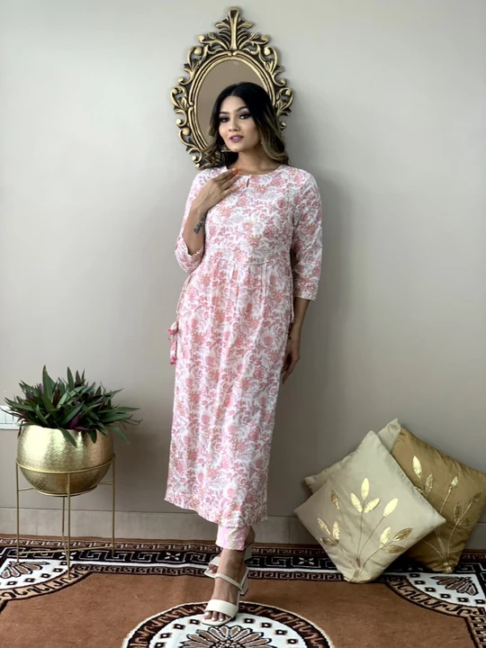 Nyra cut kurti with pant uploaded by business on 10/23/2023