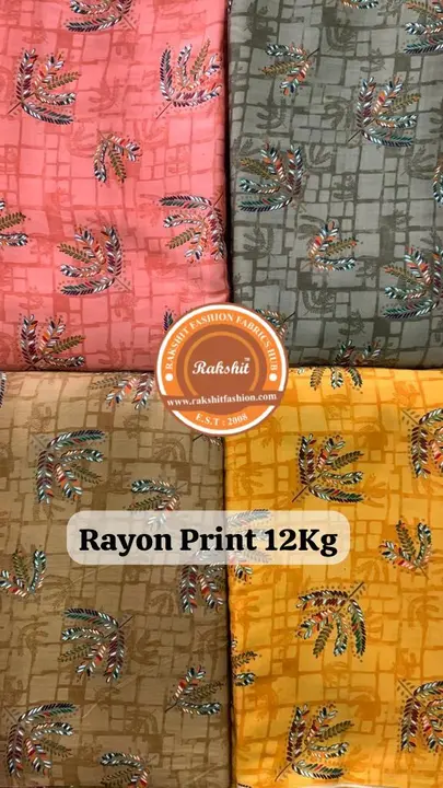 Rayon Print 44" Width  uploaded by Rakshit Fashion Fabrics Hub on 10/23/2023