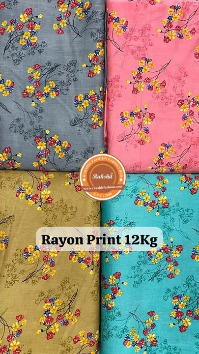 Rayon Print 44" Width  uploaded by Rakshit Fashion Fabrics Hub on 10/23/2023