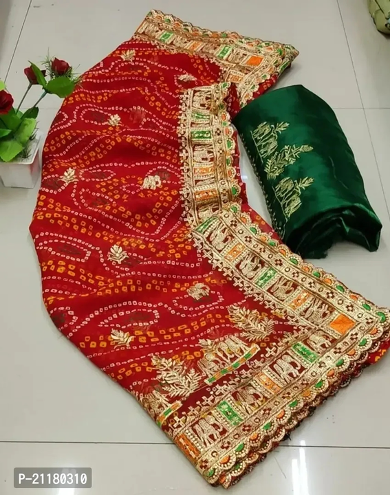 Georgette Embroidered Lace Border Sarees with Banglori Satin Embroidered Blouse  uploaded by R M online shop  on 10/23/2023