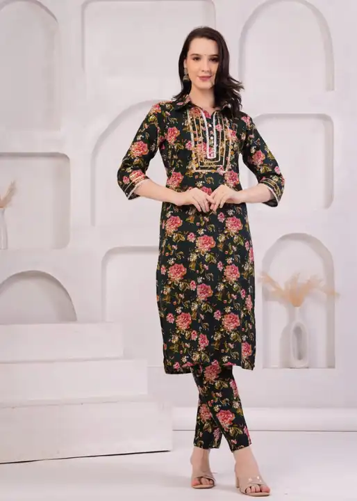 Embroidered kurta pant set  uploaded by business on 10/23/2023