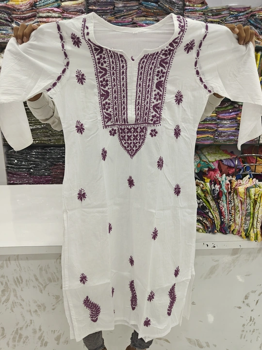 Cotton long handcraft chikankari  uploaded by business on 10/23/2023