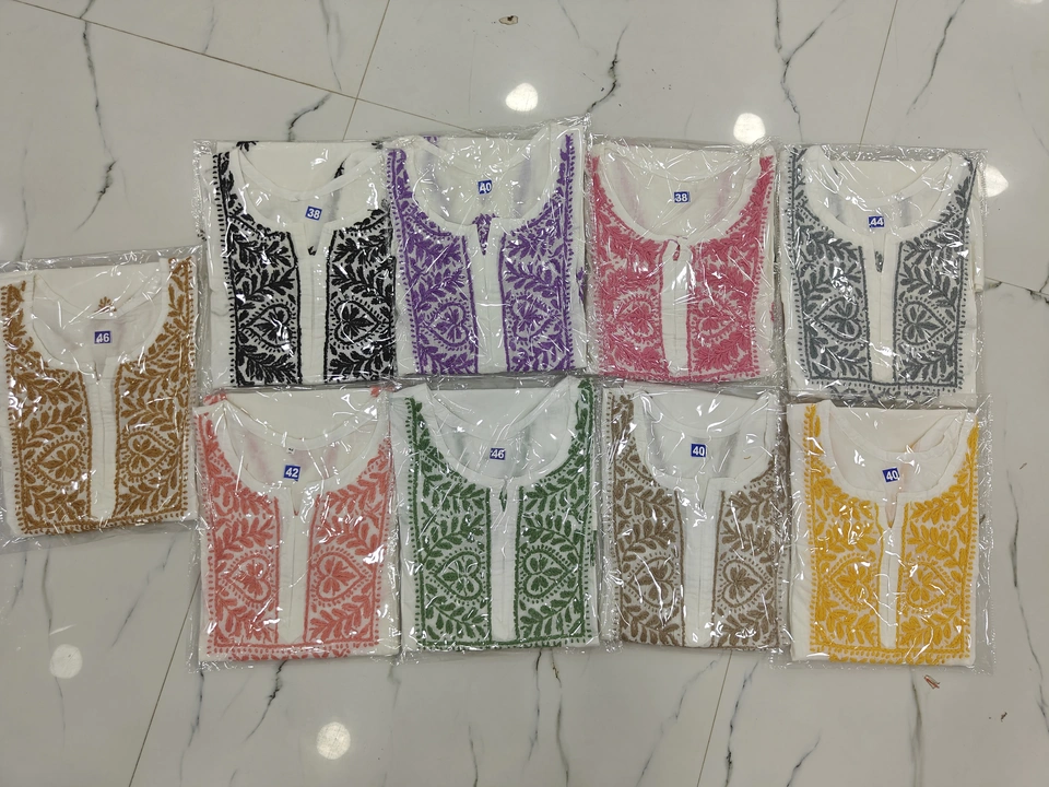 White cotton n dyeble dobby cotton short tops uploaded by Naayaab chikankari on 10/23/2023