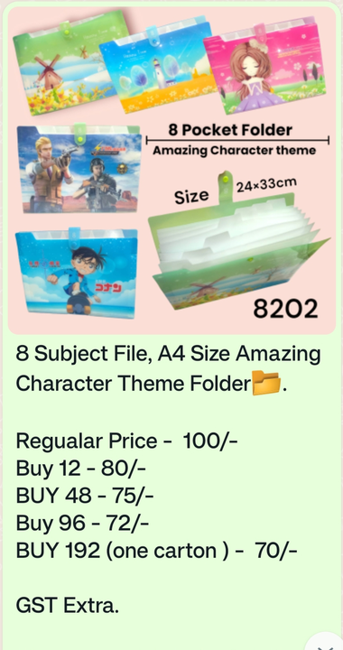 8 pocket folder with amazing Character theme  uploaded by Sha kantilal jayantilal on 10/23/2023