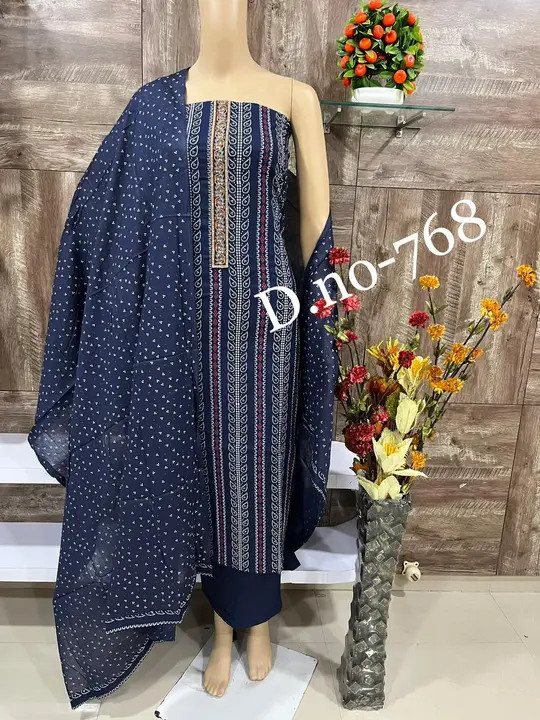 Post image *_Don’t miss this Chance_*🤩🤩🤩

*_Super Sale Special Offer_*🛍🛍🛍🛍🛍

👗*Top.* Pure Cotton with beautiful Bandhni print and neck embroidery work 


👖*Bottom. * Pure Cotton 


🧣*Dupatta.* Pure cotton print 


👗Top- 2.5 mtr 
👖Bottom - 2.5 mtr 
🧣Dupatta - 2.25 mtr 


*_Price. 800/- Only_*


*_Single available _*

Ready stock 

*✈️✈️All india shipping✈️✈️* 

Hurrrrry Up!
🏃‍♂️🏃‍♂️🏃🏃‍♂️🏃🏃‍♂️