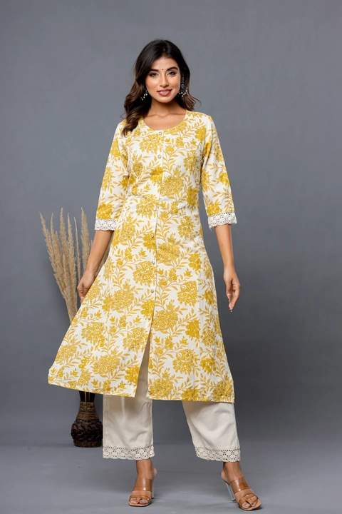 Aline princess cut kurti with pant   uploaded by business on 10/23/2023